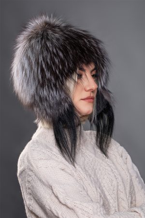 FES CU URECHI DIN BLANĂ NATURALĂ DE VULPE