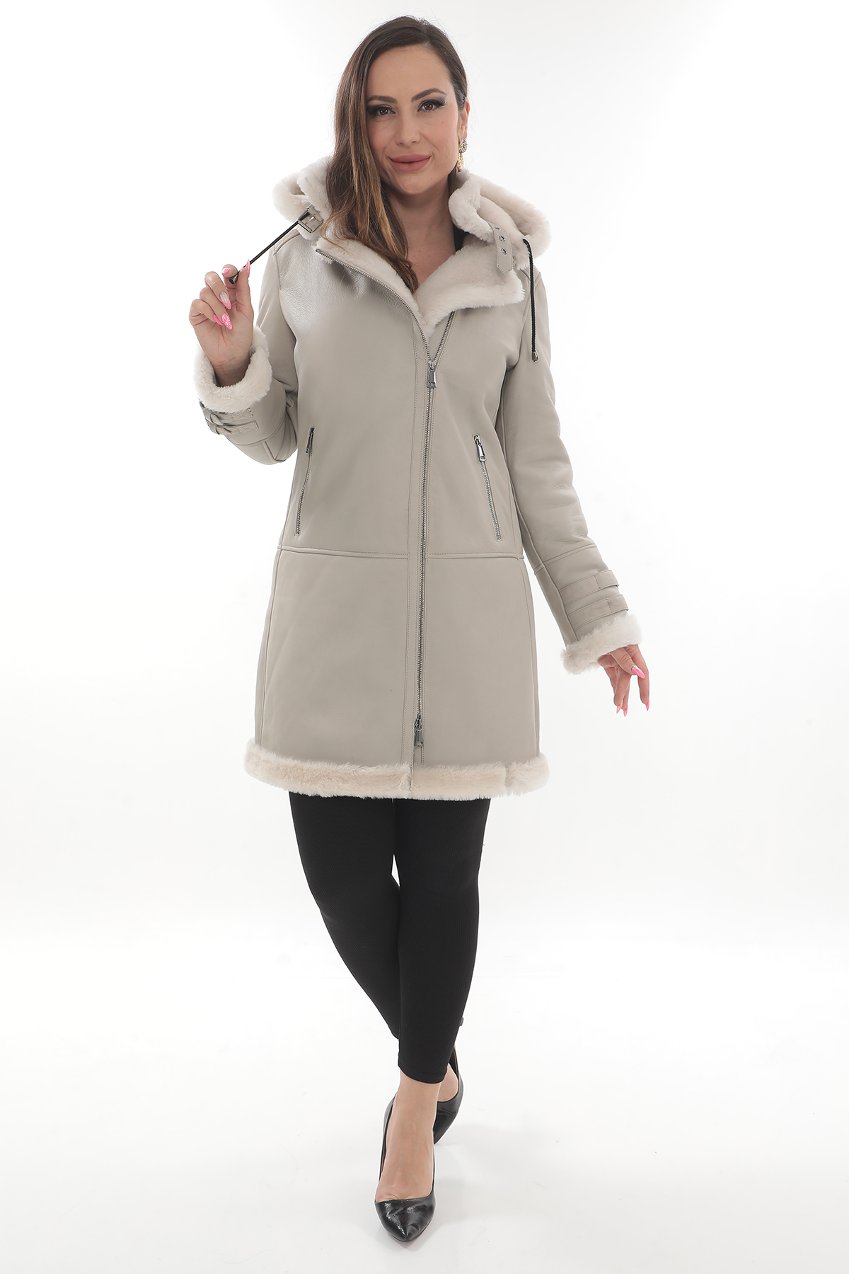 Haină din blană de miel merinos - imagine 2