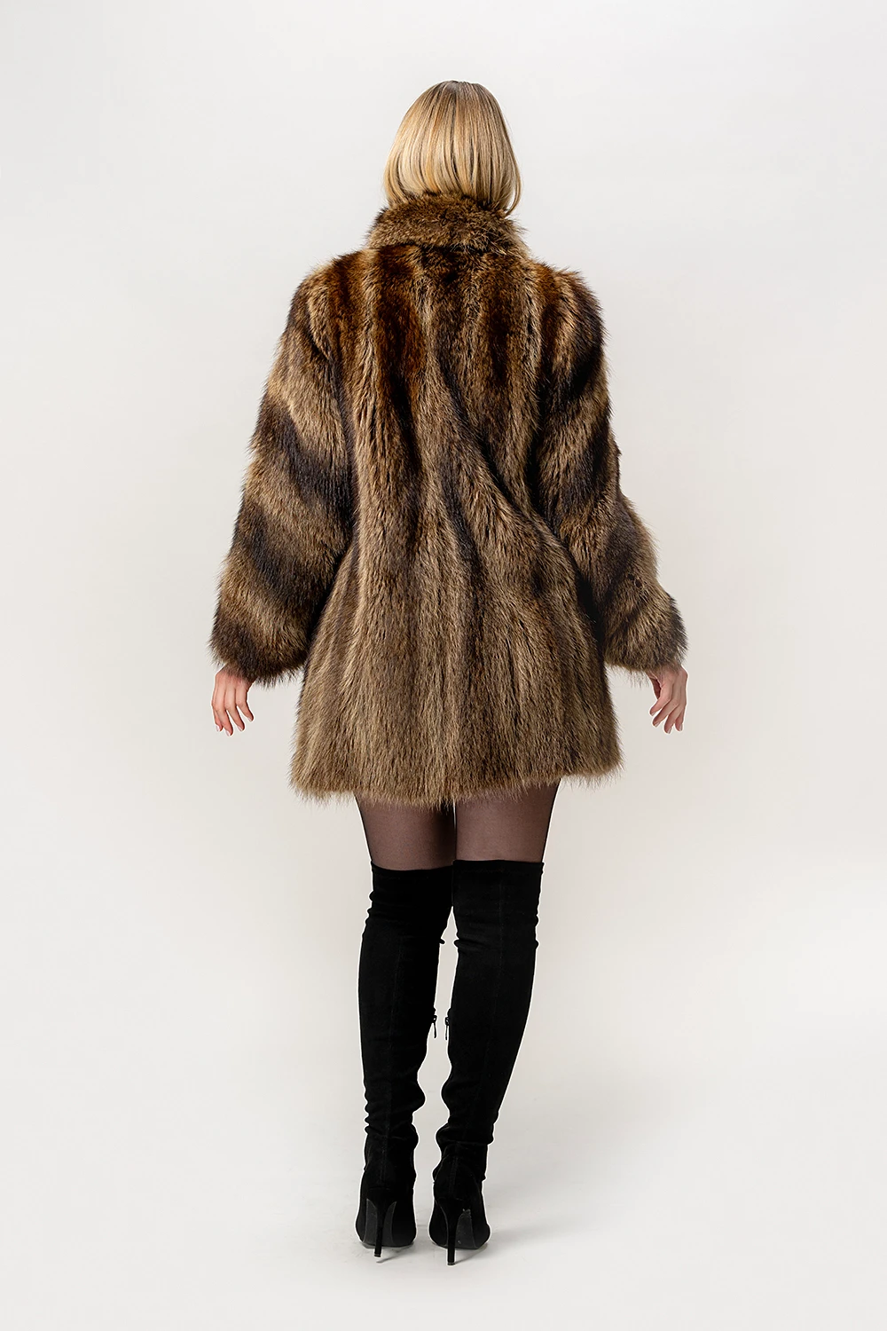 Haină din blană naturală de raton - imagine 3