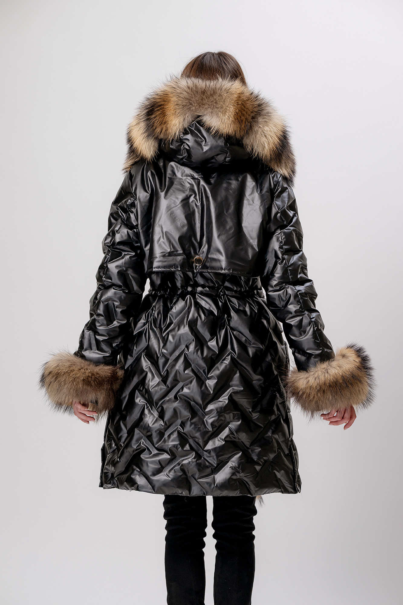 Geacă PARKA cu blană naturală de enot - model Luxury pentru iarnă - imagine 4